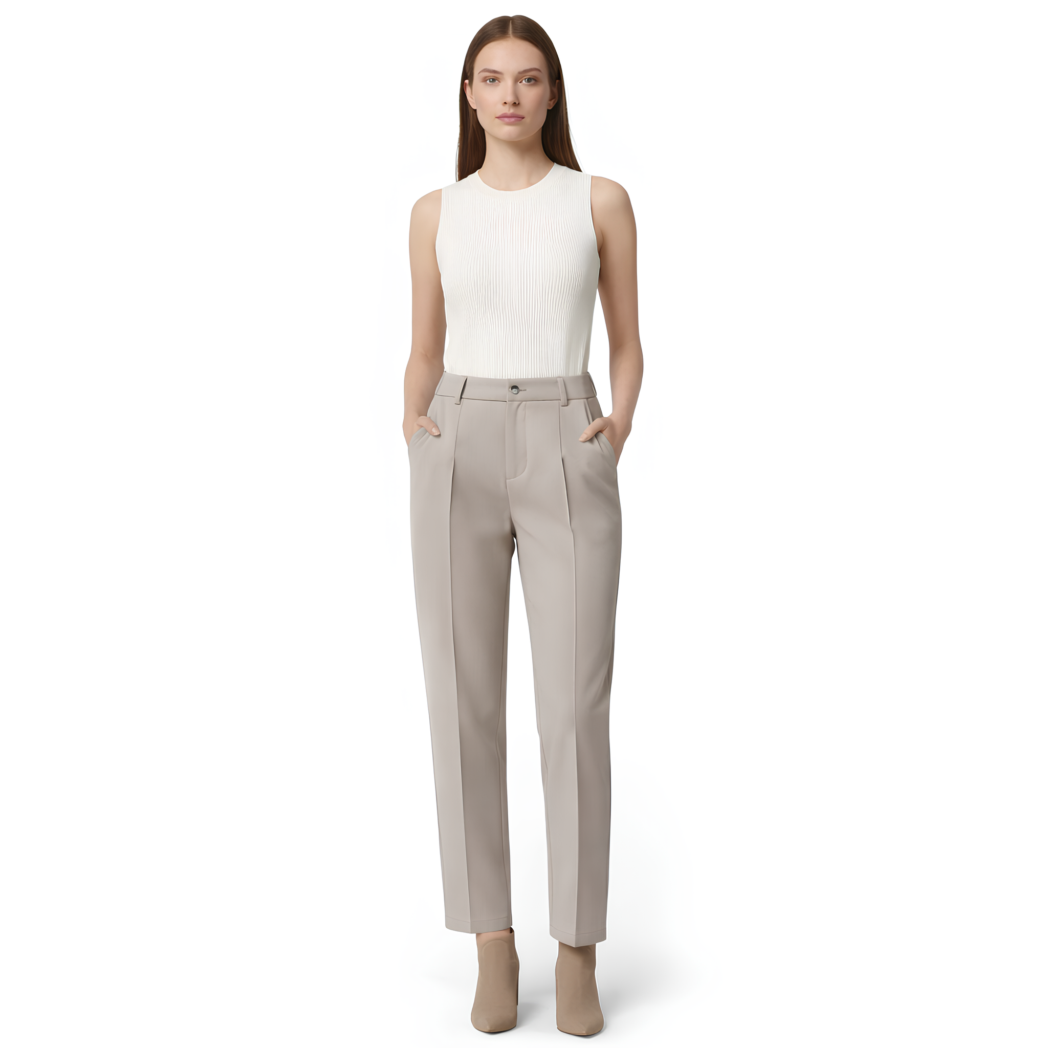 Pantalon tailleur habillé-style court décontracté
