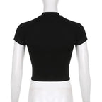 Y2K coréen Vintage Streetwear décontracté Acubi Harajuku Egirl T-Shirts Grunge hauts esthétique surdimensionné T-Shirts fermeture éclair haut court vêtements LUNAVIA PANTS