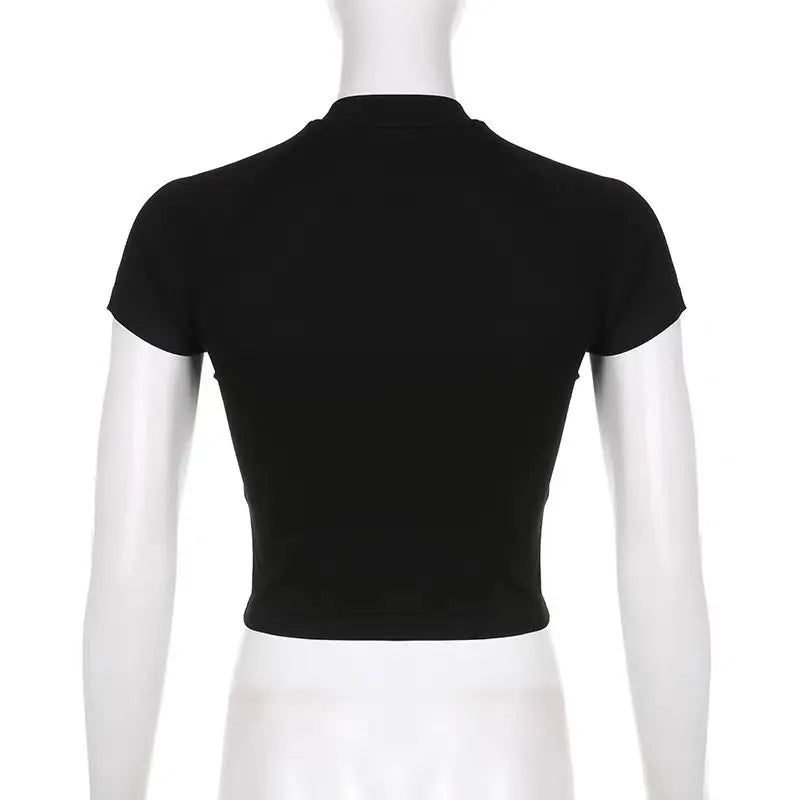 Y2K coréen Vintage Streetwear décontracté Acubi Harajuku Egirl T-Shirts Grunge hauts esthétique surdimensionné T-Shirts fermeture éclair haut court vêtements LUNAVIA PANTS