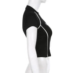 Y2K coréen Vintage Streetwear décontracté Acubi Harajuku Egirl T-Shirts Grunge hauts esthétique surdimensionné T-Shirts fermeture éclair haut court vêtements LUNAVIA PANTS