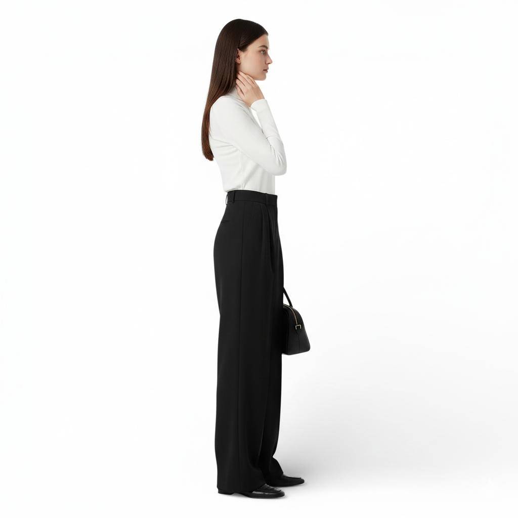 Pantalon  tailleur - taille haute à jambe large