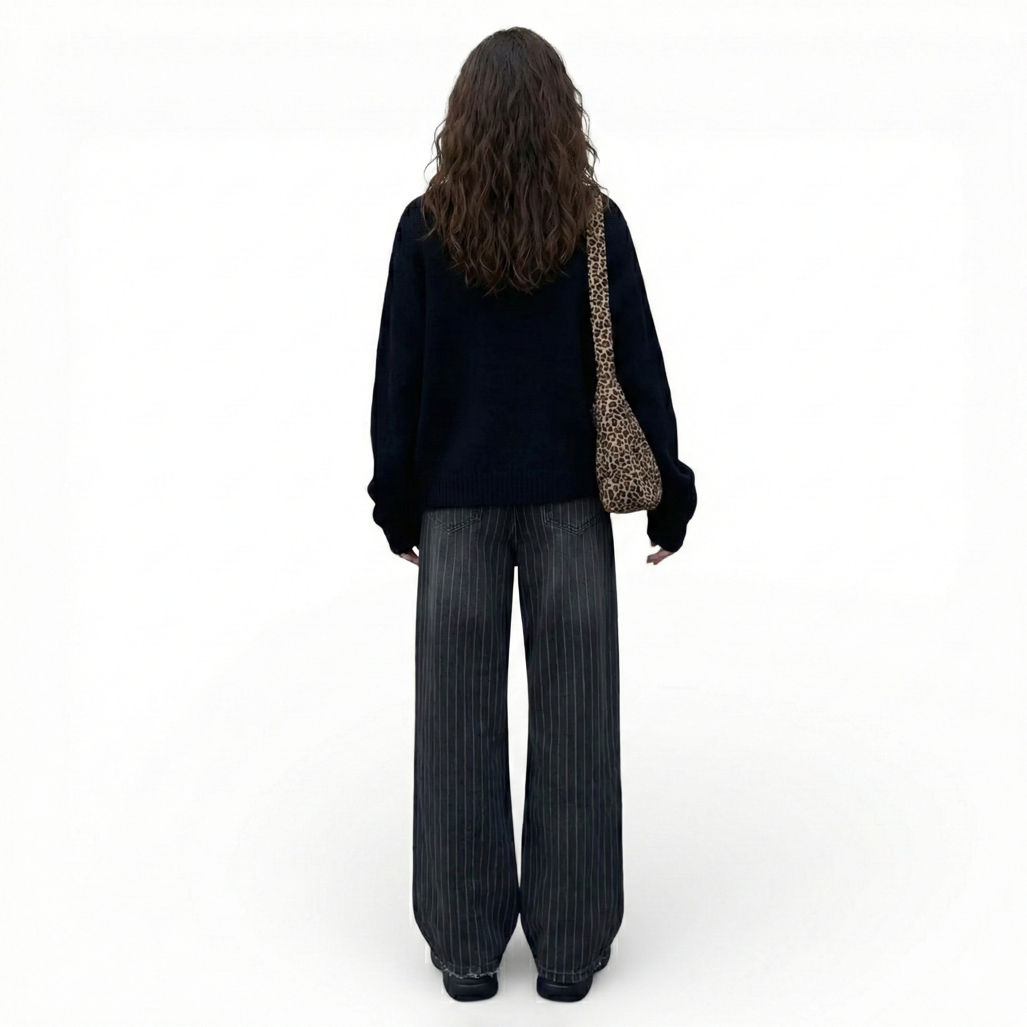 Pantalon large style Baggy-modèle rayé