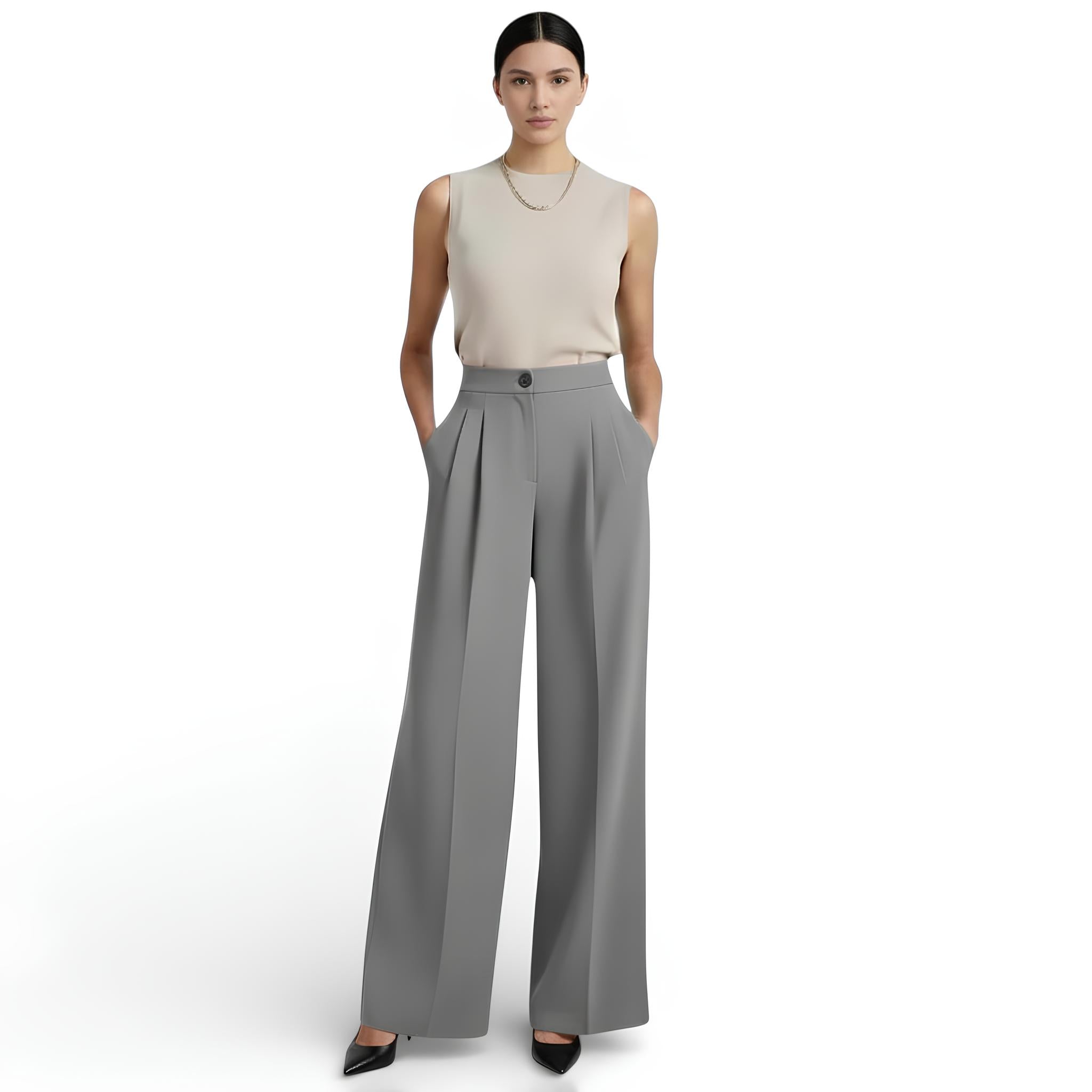 Pantalon tailleur coupe large