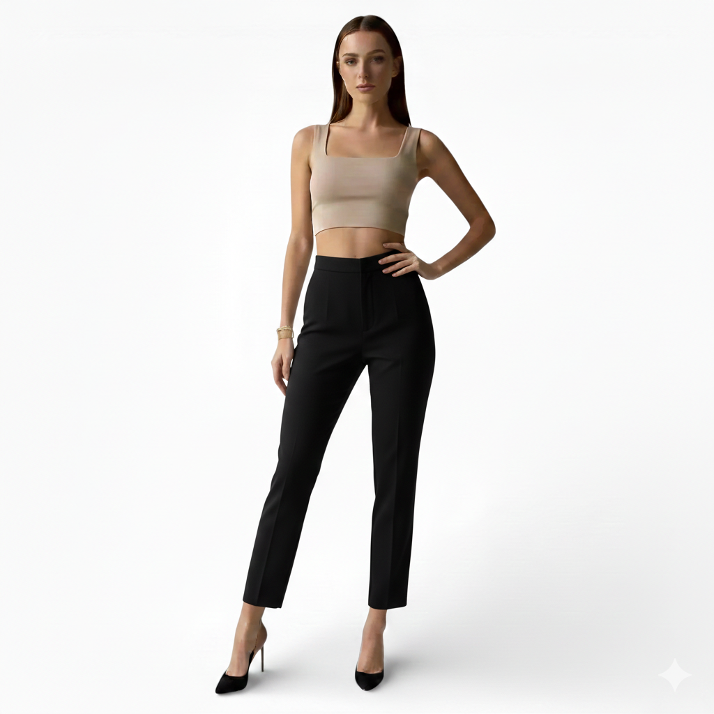 Pantalon tailleur-modèle décontracté-coupe crayon