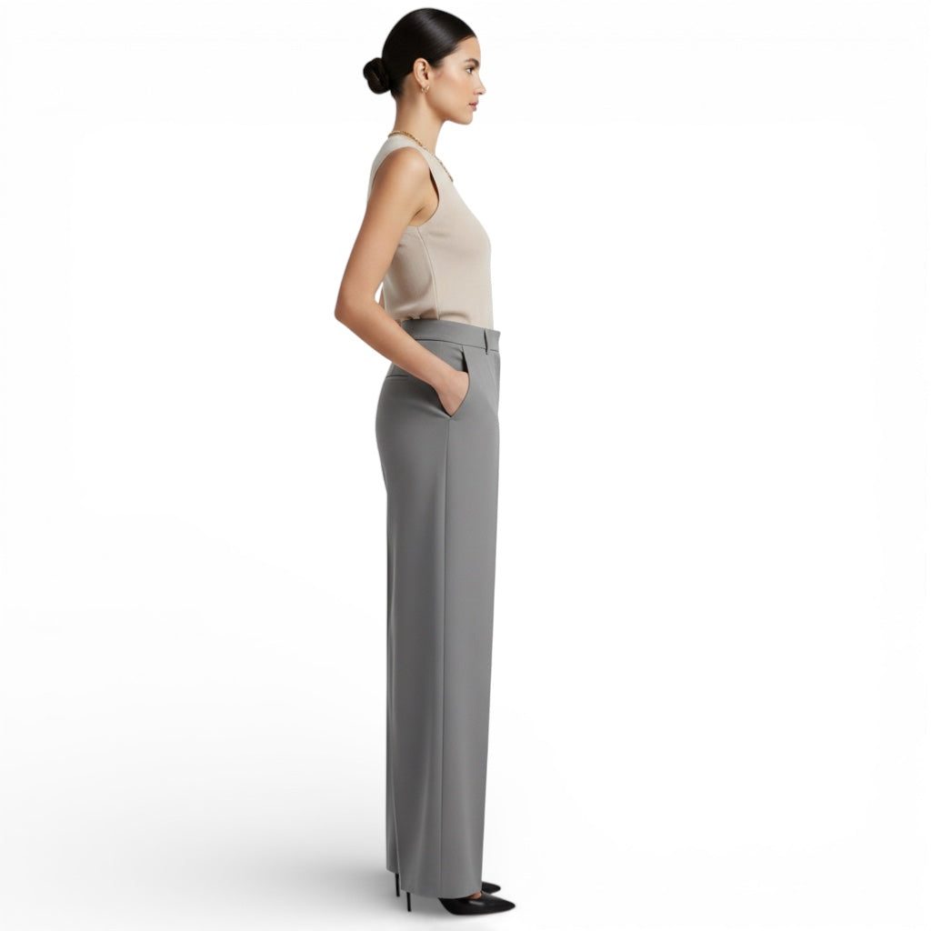 Pantalon tailleur coupe large