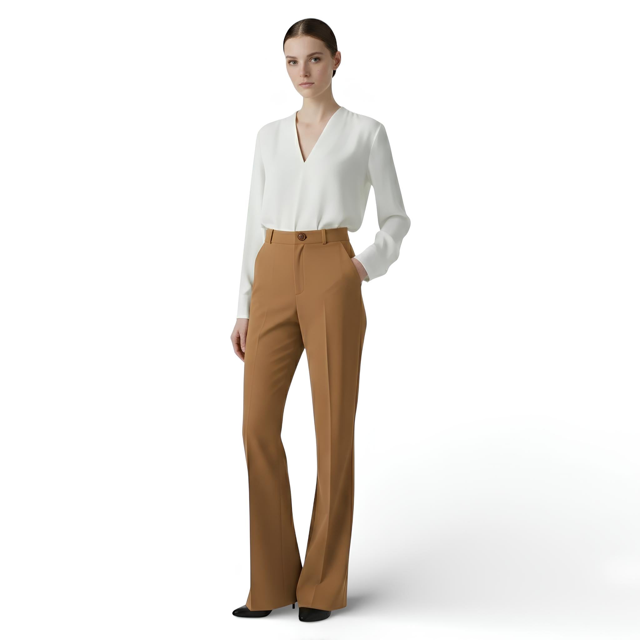 Pantalon tailleur style évasé léger