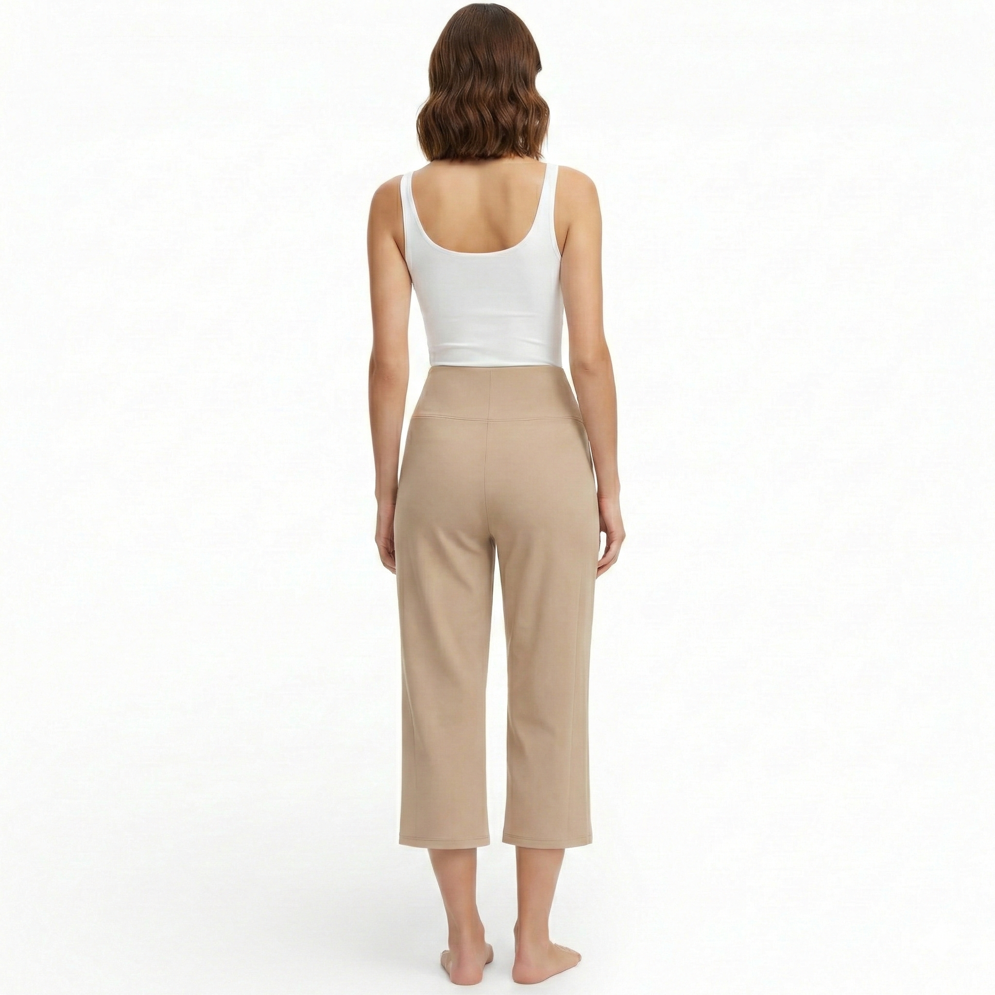 Pantalon taille haute-longueur 3/4  -style décontracté coupe active