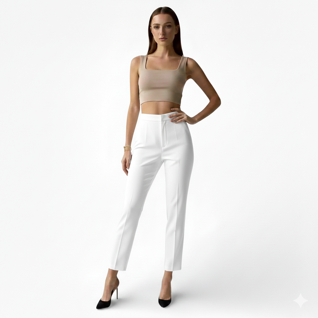 Pantalon tailleur-modèle décontracté-coupe crayon