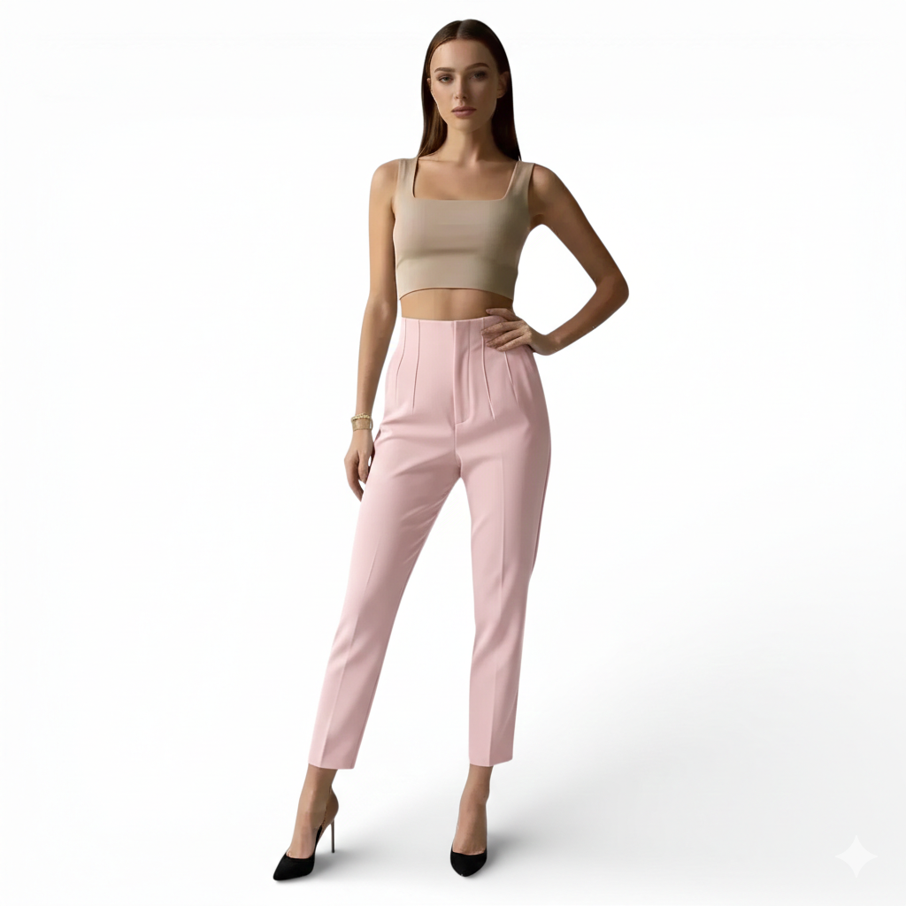 Pantalon tailleur-modèle décontracté-coupe crayon