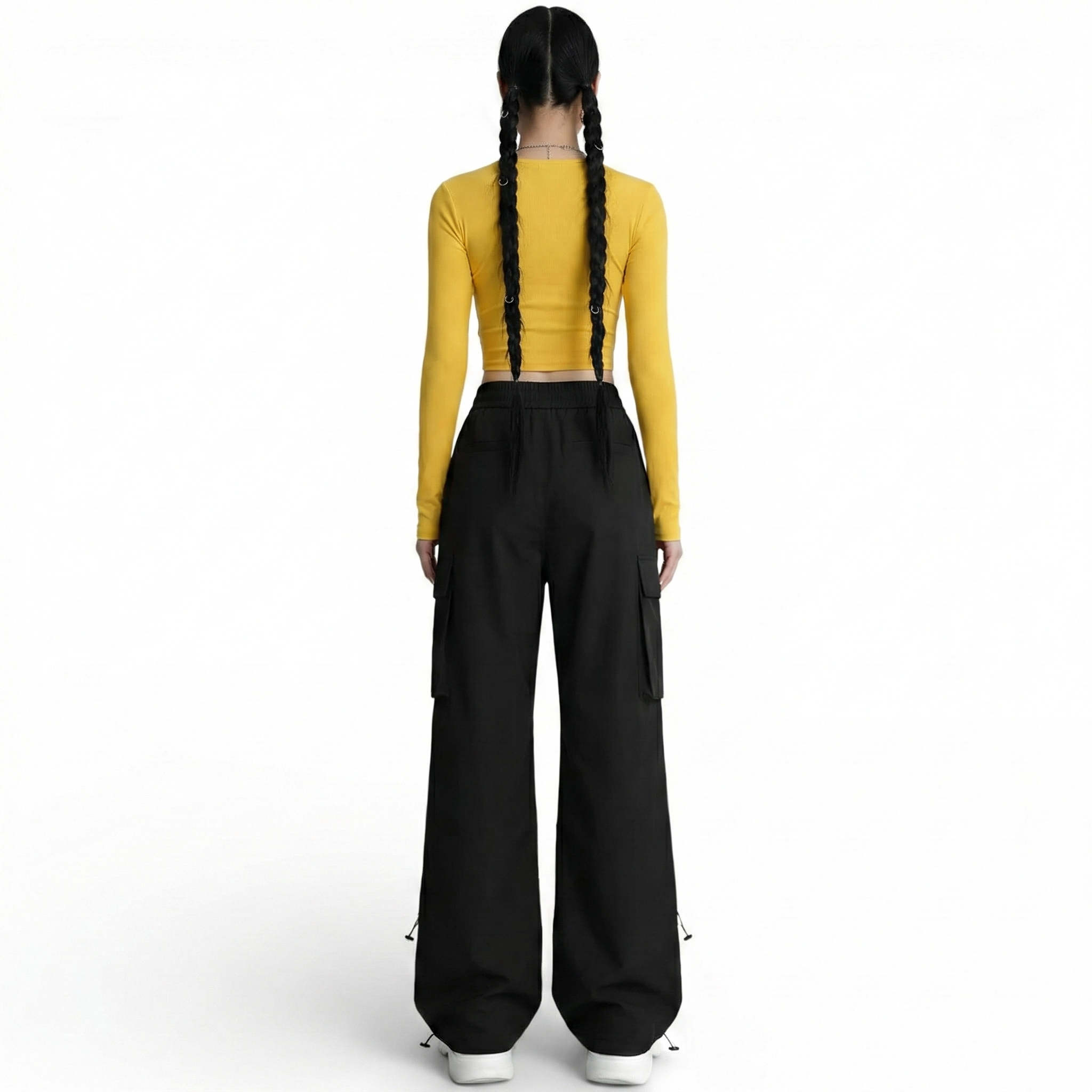 Pantalon large style cargo