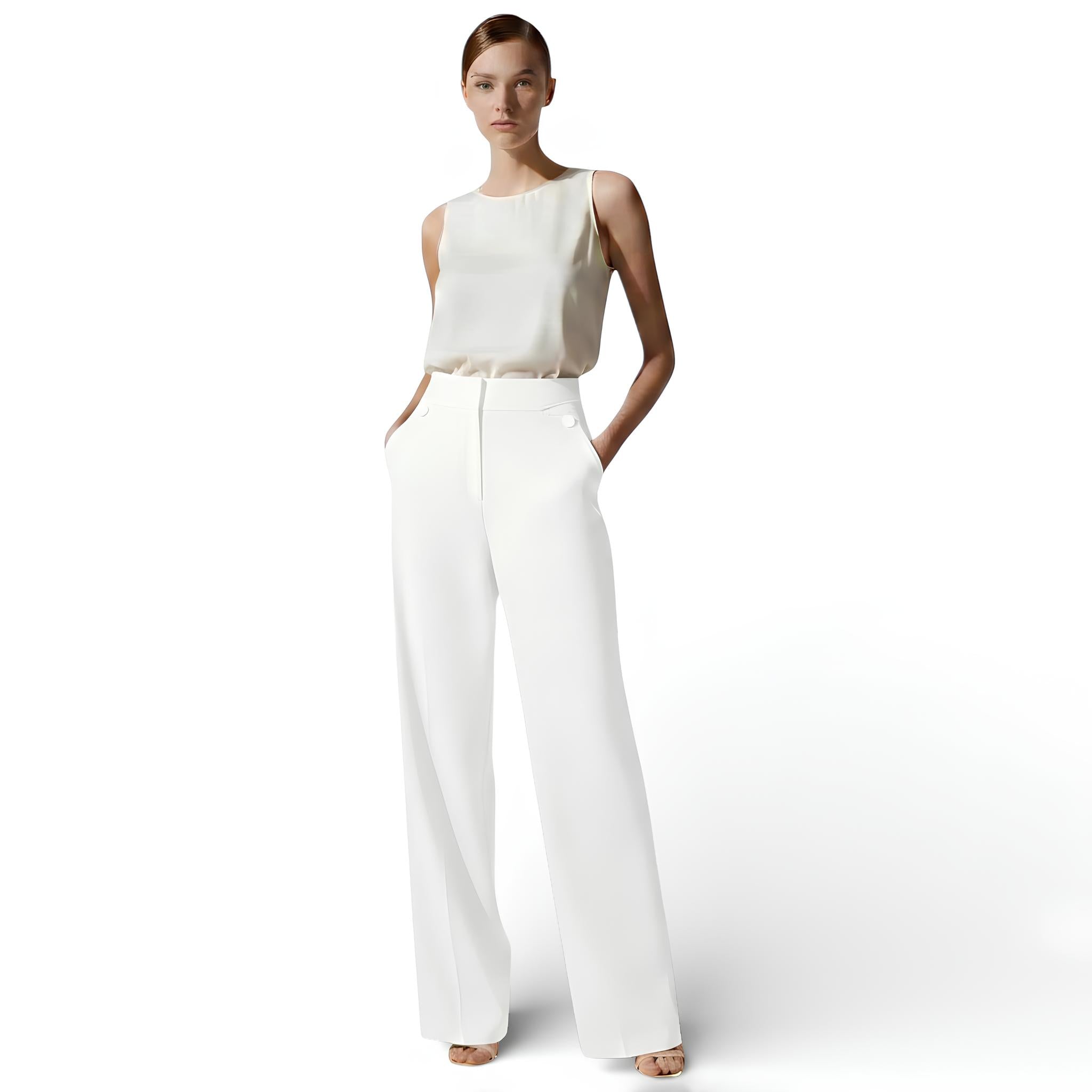 Pantalon amincissant taille haute style décontracté