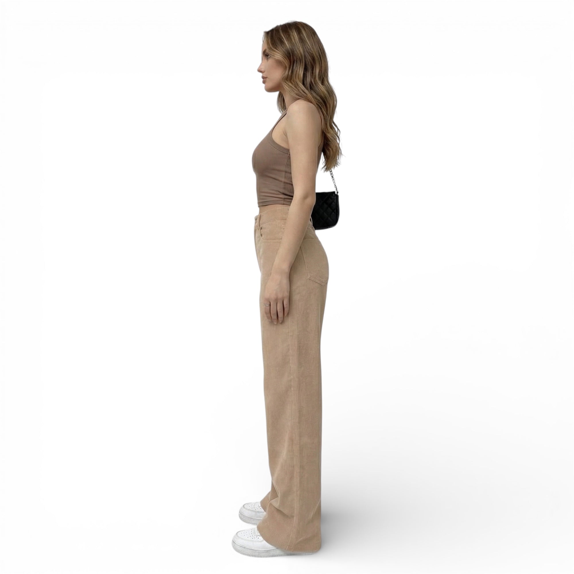 Pantalon en velours côtelé vintage - taille haute