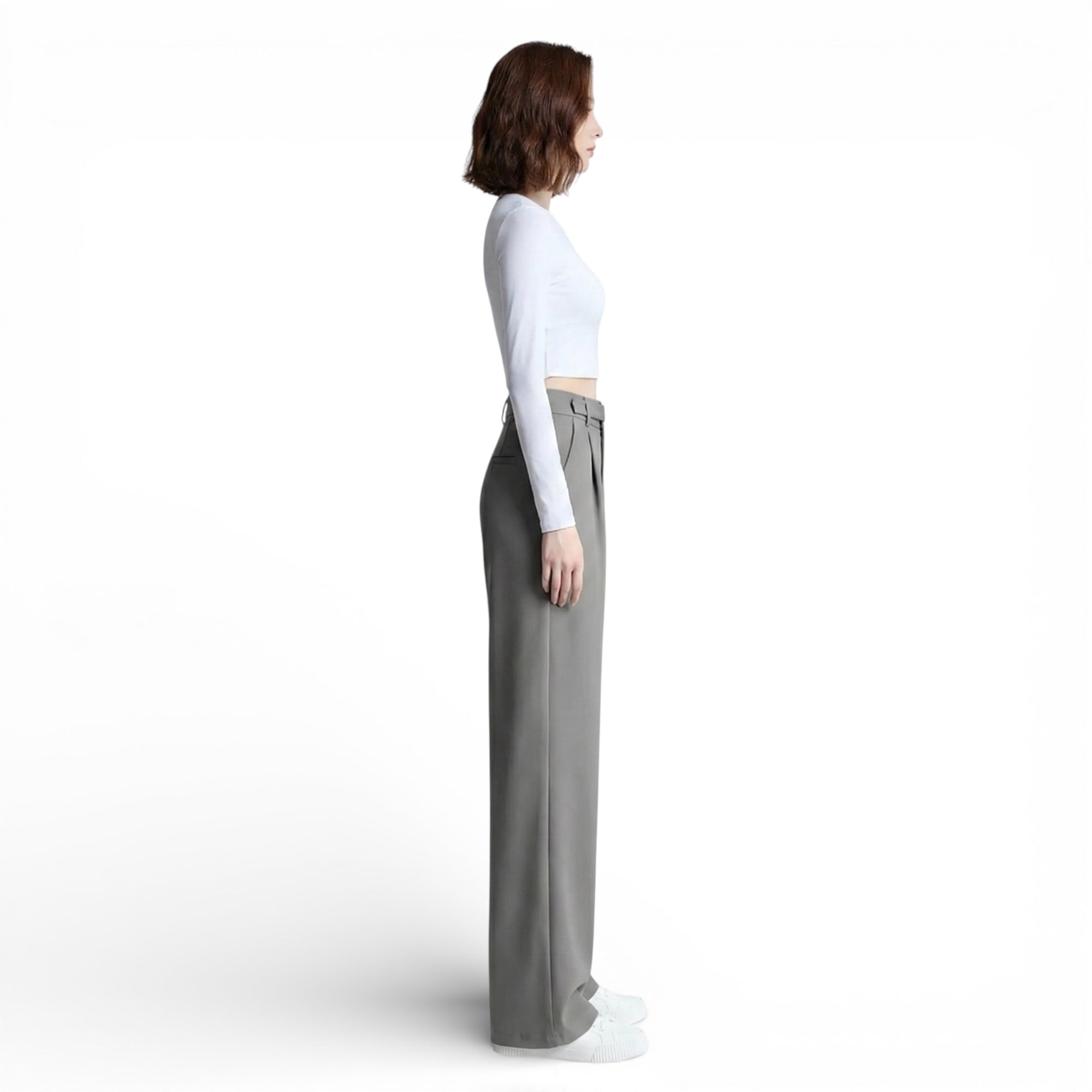 Pantalon style large taille haute - modèle automne/hiver