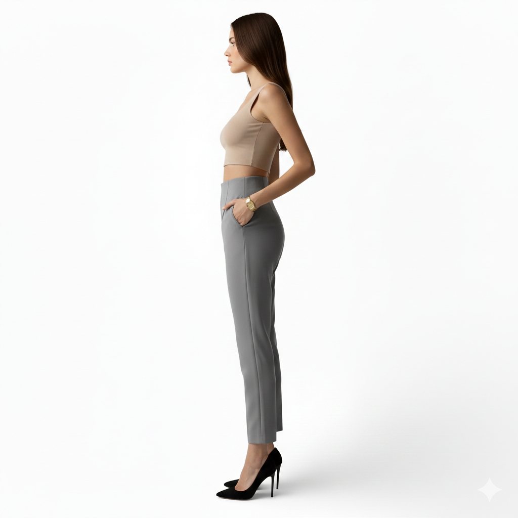 Pantalon tailleur-modèle décontracté-coupe crayon