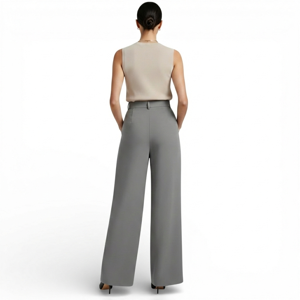 Pantalon tailleur coupe large