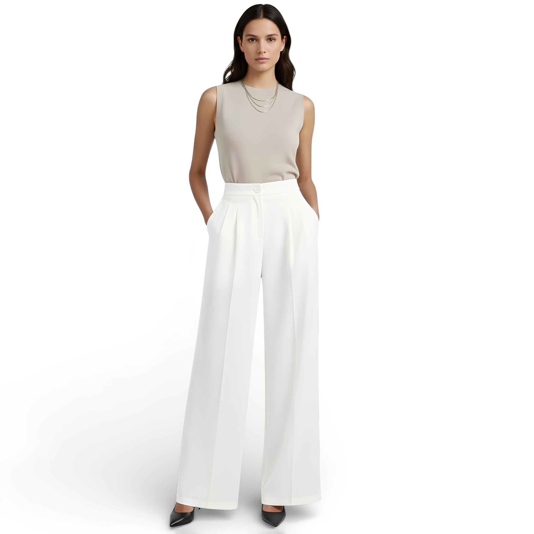 Pantalon tailleur coupe large