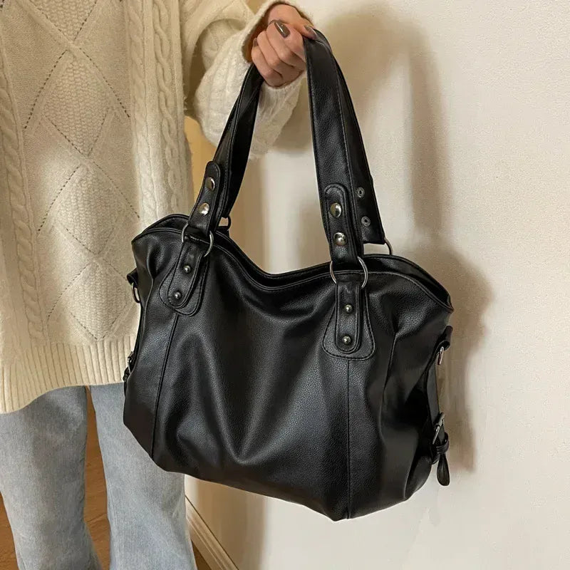 Grand Sac à Main Vintage Multipoches Marron à Bandoulière LUNAVIA PANTS