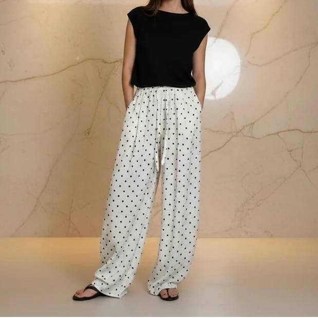 L'Allure – Pantalon Fluide Premium à Pois
