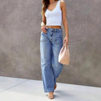 L'Authentique –  Pantalon Jean Ample à Poches Plaquées