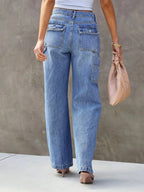 L'Authentique –  Pantalon Jean Ample à Poches Plaquées
