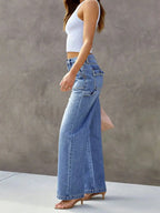L'Authentique –  Pantalon Jean Ample à Poches Plaquées