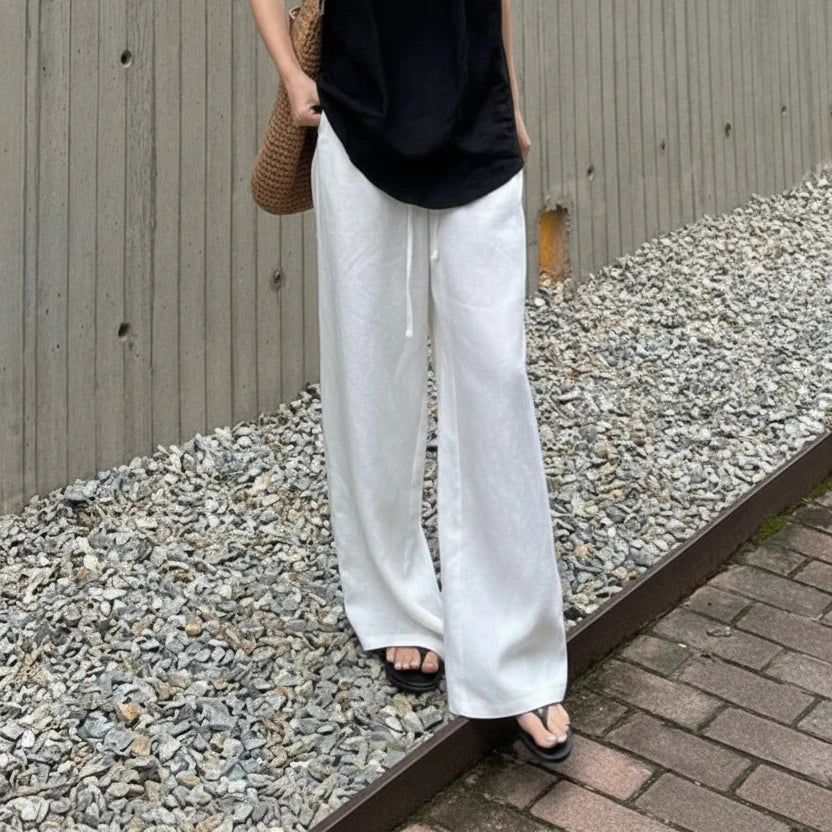 L'Essentiel – Pantalon Ample Fluide Façon Lin
