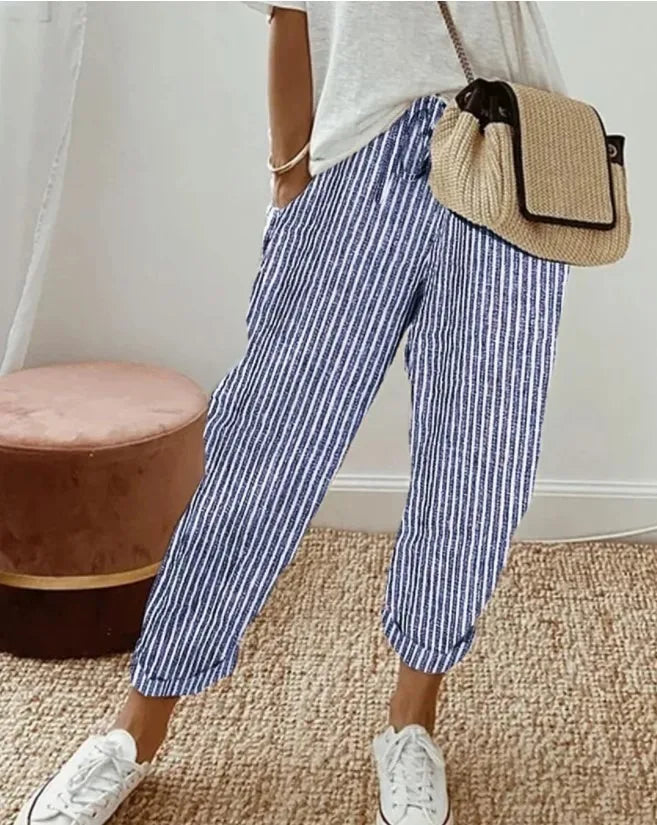 L'Estival – Pantalon Fluide à Rayures Verticales