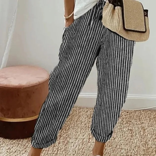 L'Estival – Pantalon Fluide à Rayures Verticales