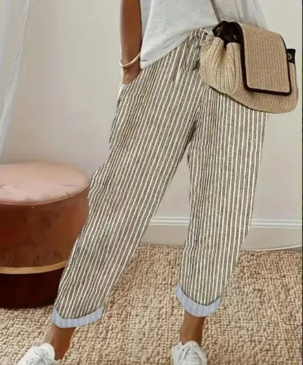 L'Estival – Pantalon Fluide à Rayures Verticales