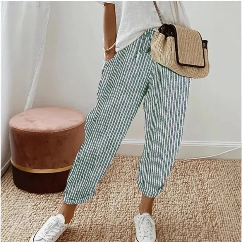 L'Estival – Pantalon Fluide à Rayures Verticales