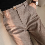 L'Héritage – Pantalon Tailleur Texturé Motif Chevrons