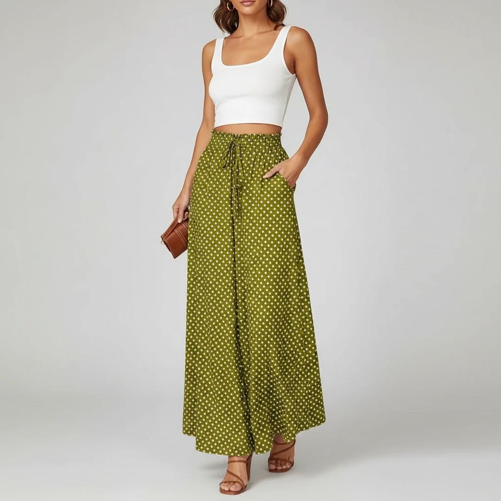L'Insouciant – Pantalon Palazzo Rétro à Pois