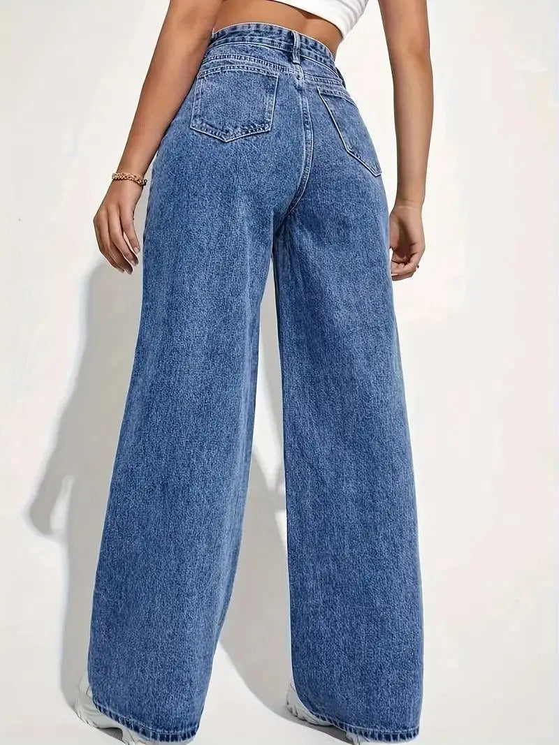 L'Intemporel – Pantalon Jean Wide Leg Bleu Authentique