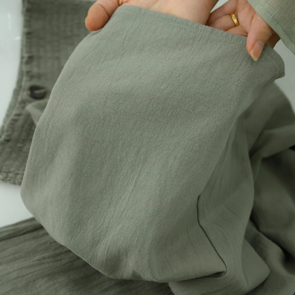 L'Oasis – Pantalon Fluide Taille Smockée à Boutons