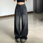 L'Urbain – Pantalon Jean Wide Leg Taille Haute Délavé