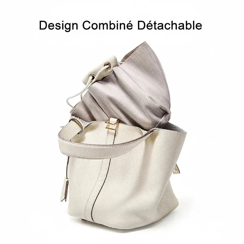 L'Élégant Sac Panier en Cuir de Vachette Souple LUNAVIA PANTS