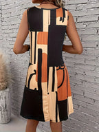 La Bohème – Robe Courte Fluide au Motif Géométrique