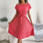 La Bucolique – Robe Mi-Longue Plissée & Fleurie