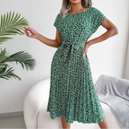 La Bucolique – Robe Mi-Longue Plissée & Fleurie