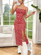 La Dolce Vita – Robe Midi Fendue Imprimé Porcelaine