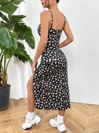 La Dolce Vita – Robe Midi Fendue Imprimé Porcelaine