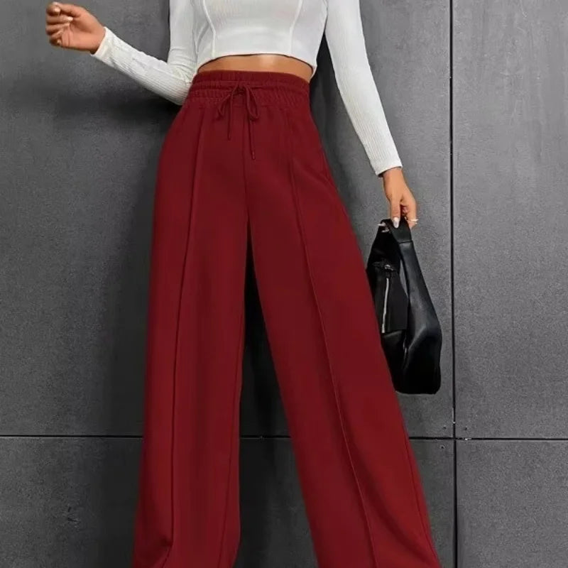 Le Lounge Chic – Pantalon Ample Confort à Nervures