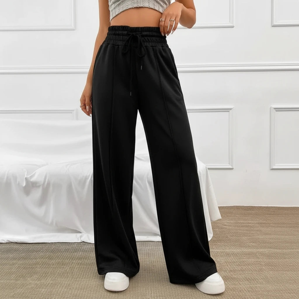 Le Lounge Chic – Pantalon Ample Confort à Nervures