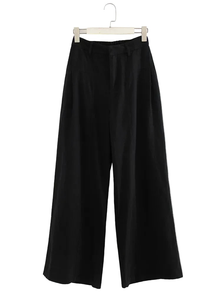 Le Minimaliste – Pantalon Ample Structuré Taille Haute