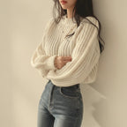 Le Réconfortant – Pull Cocon en Grosse Maille & Manches Ballon