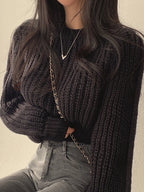 Le Réconfortant – Pull Cocon en Grosse Maille & Manches Ballon
