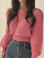 Le Réconfortant – Pull Cocon en Grosse Maille & Manches Ballon