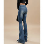 Le Rétro-Chic – Pantalon Jean Flare Taille Haute Délavé