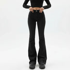 Le Rétro-Chic – Pantalon Jean Flare Taille Haute Délavé