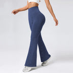 Le Relax Chic – Pantalon Flare en Maille Côtelée